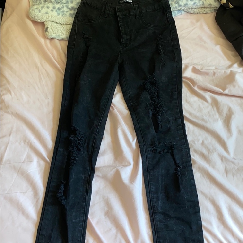 Black ripped jeans